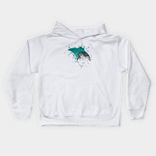 Stingray | Stingray Silhouette Art with Splashes of Watercolor Kids Hoodie